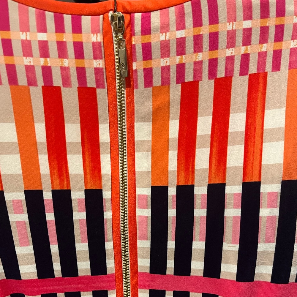Eliza J size 6 dress - pink, orange, navy - like new condition